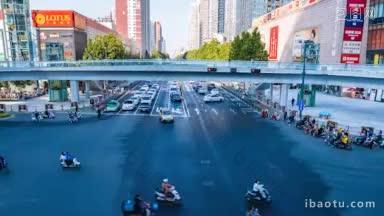 4K城市交通_河南郑州紫荆山路商城路交通延时摄影